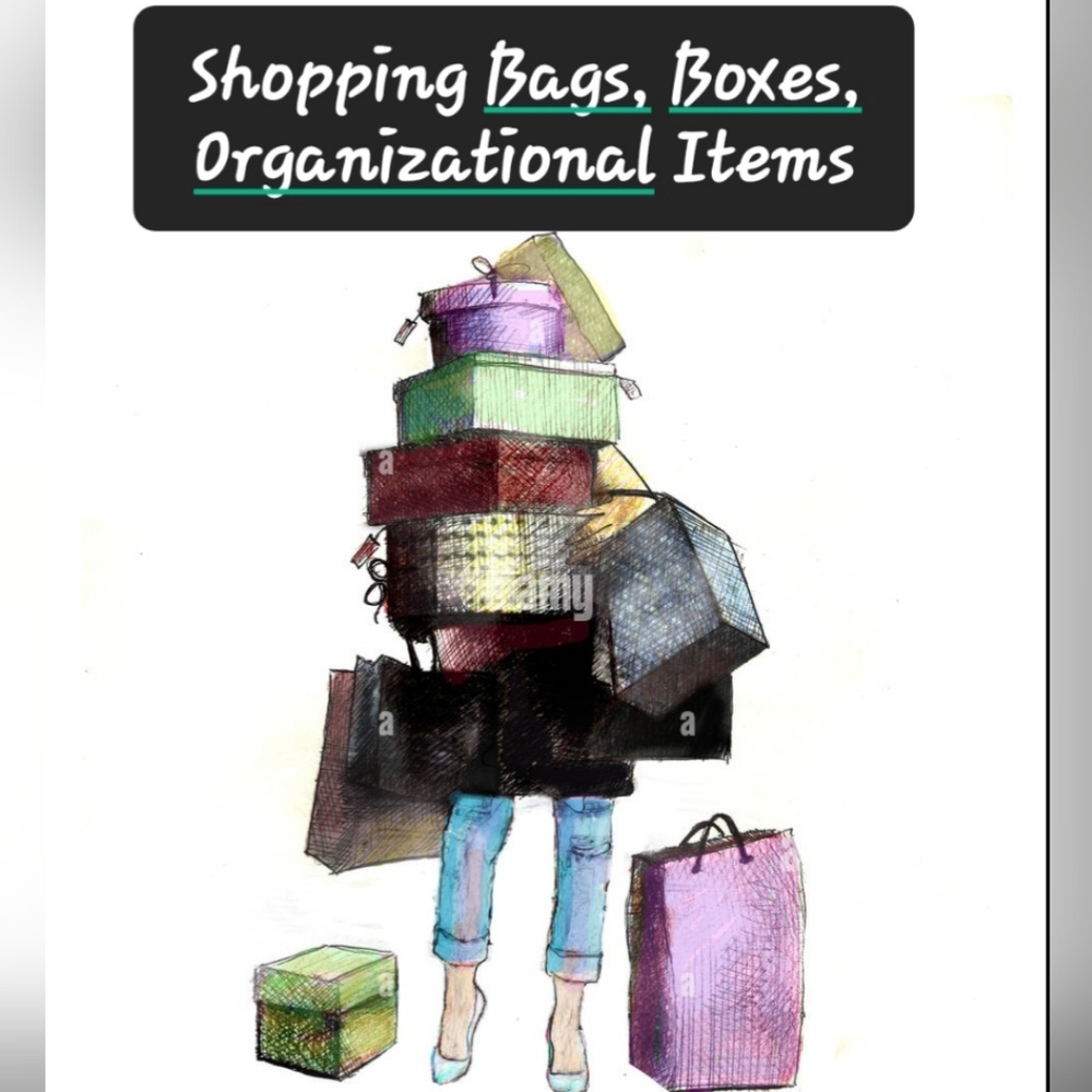 Shopping bags & Boxes Section of Closet